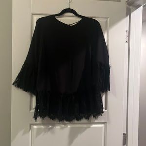 NWOT LACE AND SILK TOP